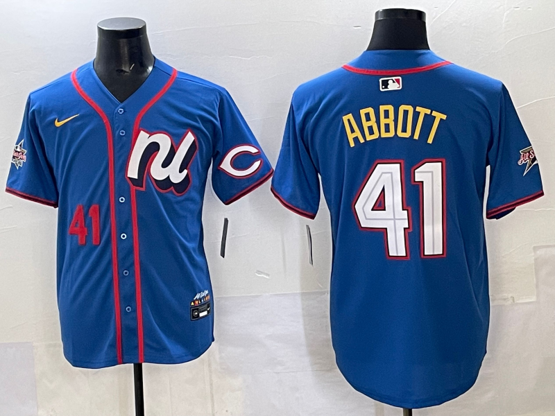 Men 2025 Cincinnati Reds #41 Abbott blue Nike MLB All Star jersey->youth mlb jersey->Youth Jersey